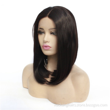 rambut palsu sintetik hitam pendek bob renda depan rambut palsu sintetik wanita hitam rambut palsu sintetik
